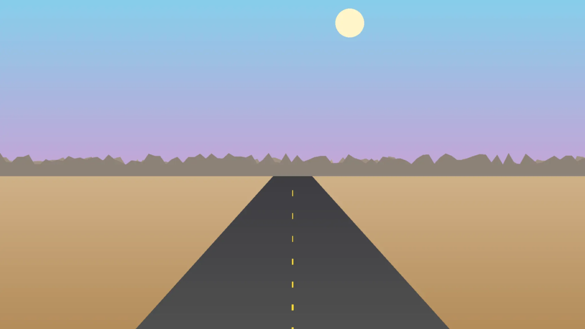 Desert highway in Las Vegas during extreme summer heat with a car ready for high temperatures